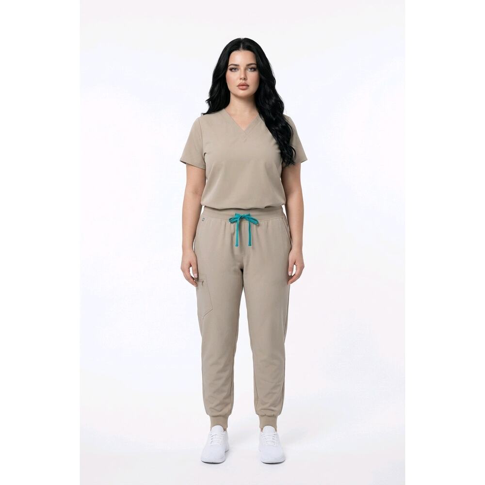 FIGS Zamora Jogger Scrub Pants 3XLP Sandstone Blue Drawstring NEW